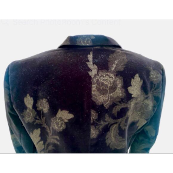 Bill Burns Signature Brown Velveteen 2-Piece Pantsuit w/Floral Design Sz. 10/12 - Picture 9 of 11